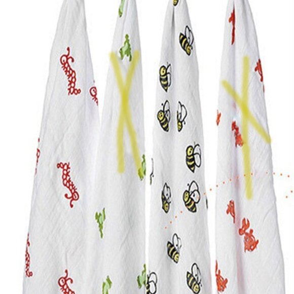 New 2 Pcs aden + anais Baby Swaddle Muslin Cotton Blanket Bee And Caterpillar - Picture 1 of 3